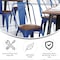 Flash Furniture Blue Metal Stack Chair with Teak Poly Resin Seat CH-31230-BL-PL1T-GG - alternate 4
